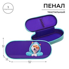 Пенал-футляр 95 х 205 х 45 мм, мягкий, текстильный, calligrata, пмк 27-20 резинка на клапане,