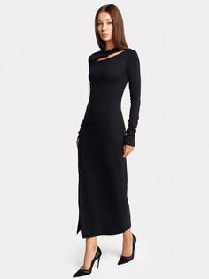 Платье женское макси из вискозы в черном цвете Mark Formelle