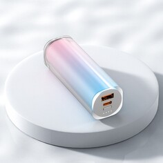 Внешний аккумулятор y213, 5000 мач, usb, type-c, 2 а, сине-розовый NO Brand