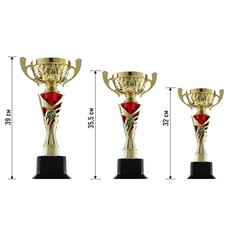 Кубок 155a, наградная фигура, золото, подставка пластик, 39 × 10,5 × 7 см Командор