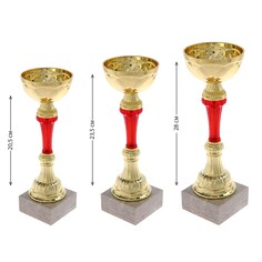Кубок 131a, наградная фигура, золото, подставка камень, 28 × 10 × 10 см Командор