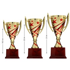 Кубок 183a, наградная фигура, золото, подставка пластик, 23 × 12 × 8.5 см Командор