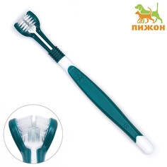 Зубная щетка для животных 360 градусов, зеленая/белая, 17,5 см Пижон