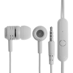 Наушники cb-52, проводные, вакуумные, микрофон, 1 м, jack 3.5 мм, белые NO Brand