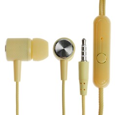 Наушники cb-51, проводные, вакуумные, микрофон, 1 м, jack 3.5 мм, желтые NO Brand