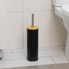 Ёршик для унитаза бамбуковый bamboo, 9,5×38 см, цвет черный NO Brand