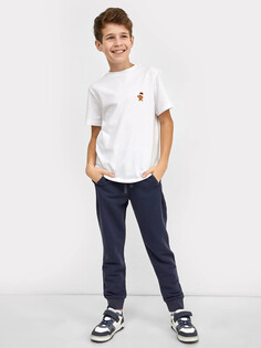 Хлопковая футболка белого цвета с миниатюрной вышивкой для мальчиков Mark Formelle