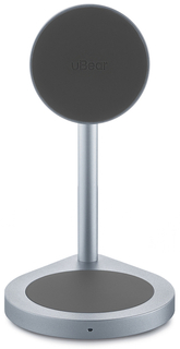 uBear Беспроводное зарядное устройство Stage 2в1, 30Вт, серый
