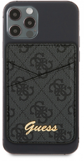 Guess Чехол-бумажник Wallet Cardslot Magsafe Trangle logo, черный