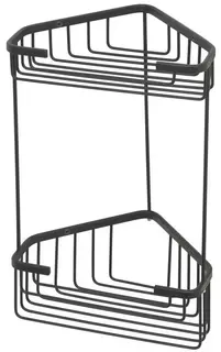 Полка для ванны Gedy 2482(14) 15,1x15,1 см, угловая, двойная, черный матовый