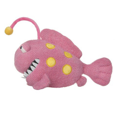 Мягкие игрушки Мягкая игрушка ABtoys Knitted Рыба Удильщик вязаная с подсветкой 32 см
