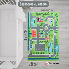 Игровые коврики Игровой коврик TESCON Безворсовый войлочный детский коврик "Дорога-Карусель" 78*120 см