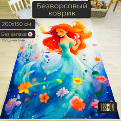 Ковры TESCON Безворсовый войлочный детский коврик "Русалочка" 150*200 см