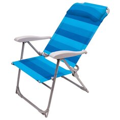 Кресло-шезлонг складное, металл, 75х59х109 см, 120 кг, 8 положений спинки, синее, Nika, К2/С