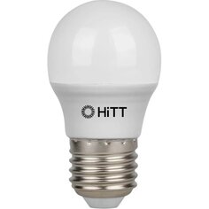 Лампа светодиодная E14, 9 Вт, 90 Вт, 230 В, шар, 6500 К, свет холодный белый, HiTT, HiTT-PL-G45