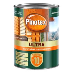 Пропитка Pinotex, Ultra, для древесины, влагостойкая защитная лазурь, красное дерево, 0.9 л
