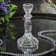 Подсвечник декоративный стекло, 1 свеча, 8х16 см, Y6-10435