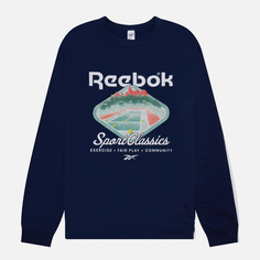 Мужская толстовка Reebok Classic Court Sport Crew Neck, цвет синий