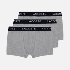 Комплект мужских трусов Lacoste Underwear 3-Pack Boxer Casual, цвет серый, размер XL