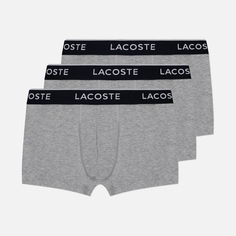 Комплект мужских трусов Lacoste Underwear 3-Pack Boxer Casual, цвет серый