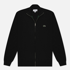 Мужской свитер Lacoste Stand-Up Collar Organic Cotton Zippered, цвет чёрный, размер XL
