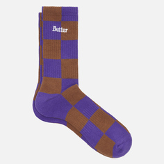 Носки Butter Goods Checkered, цвет коричневый, размер 40-46 EU