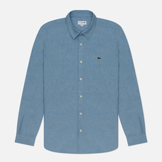 Мужская рубашка Lacoste Slim Fit Cotton Chambray, цвет голубой, размер 40