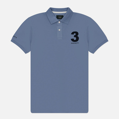 Мужское поло Hackett Heritage Number, цвет голубой, размер M