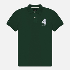 Мужское поло Hackett Heritage Number, цвет зелёный, размер XXL