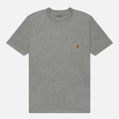 Мужская футболка Carhartt WIP Pocket Logo, цвет серый, размер XXL