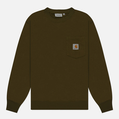 Мужская толстовка Carhartt WIP Pocket, цвет оливковый, размер XL