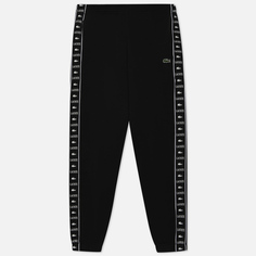 Мужские брюки Lacoste Jogger Logo Stripe Track, цвет чёрный, размер L