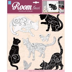 Наклейки на стену наклейка ROOMDECOR Кошечки 30,5х31,5см, арт.PSA 6714