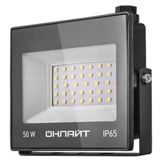 Прожекторы светодиодные прожектор ОНЛАЙТ LED D6000К 50 Вт IP65, черный