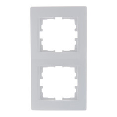 Рамки для розеток, выключателей, накладки декоративные рамка 2 поста LEZARD Karina вертикальная белая