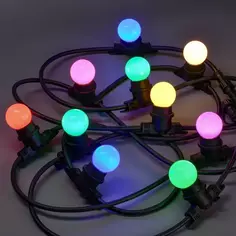 Гирлянда светодиодная белт-лайт IEK Lighting электрическая 5 м разноцветный свет 10 ламп цвет черный Без бренда