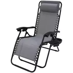 Кресло-шезлонг Сиеста СК-175 156x77x83 см сталь/текстилен цвет серый Без бренда