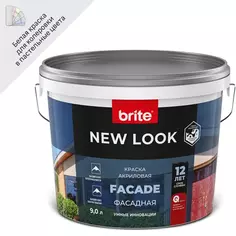 Краска фасадная Brite New Look матовая цвет белый база А 9 л Без бренда