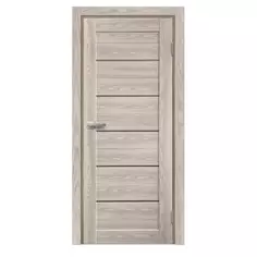 Дверь межкомнатная остекленная с замком и петлями в комплекте Новара Горизонталь 90x200 см ПВХ цвет ривьера МАРИО РИОЛИ