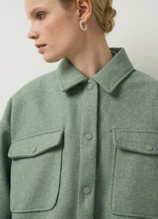 Куртка-рубашка на кнопках, Зеленый O'stin