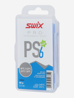 Мазь скольжения твердая Swix PS6 Blue, -6°C/-12°C, 60 г, Синий