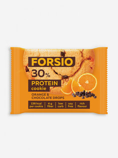 Протеиновое печенье Forsio со вкусом апельсина и шоколадными дропсами, 40 г, Оранжевый