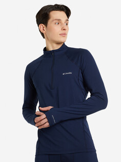 Термобелье верх мужское Columbia Midweight Stretch Long Sleeve Half Zip, Синий