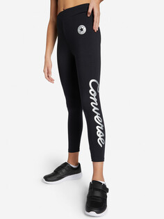 Легинсы для девочек Converse Legging With Metallic Ink, Черный