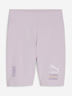 Шорты женские PUMA Classics Brand Love Graphic, Фиолетовый