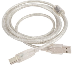 Кабель интерфейсный USB 2.0 Cablexpert AM/BM 1.8 м, Pro, экран, феррит. кольцо, прозрачный, пакет