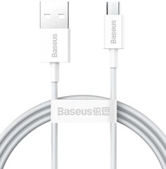 Кабель интерфейсный Baseus CAMYS-02 USB Type A - Micro USB 2A силиконовый 1m white