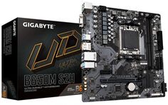 Материнская плата mATX GIGABYTE B650M S2H (AM5, AMD B650, 2*DDR5 (6400), 4*SATA 6G RAID, M.2, 2*PCIE, Glan, D-Sub, HDMI, DP, 2*USB 3.2, 4*USB 2.0)