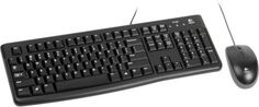 Клавиатура и мышь Logitech Desktop MK121 920-010963 клавиатура: черная, 104 клавиши с защитой от воды, RUS/LAT заводское нанесение, USB 1.5м; мышь: че