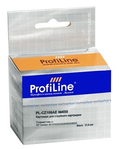 Картридж ProfiLine PL-CZ109AE-Bk №655 для принтеров HP Deskjet 4615/4625/3525/5525/6525 AiO Black водн ProfiLine